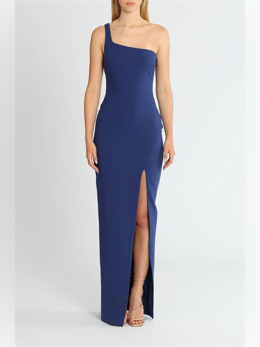 Likely - Dark Blue Camden One Shoulder Gown